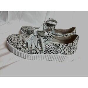 GABOR  Bow Tie Slip on Sneaker LIGHT GRAY CITIES US 6.5M White Silver